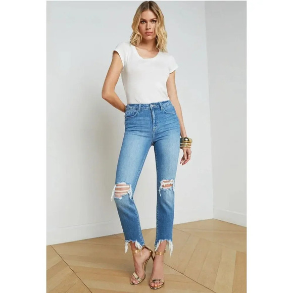 L'AGENCE High Line High Rise Skinny Distressed Classic Vintage Jeans 26 1347 - Picture 1 of 14